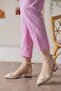 Achel Beige Buckle Pointed Toe Heeled Shoes - 2
