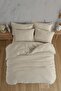 Beige Muslin Double Bed Duvet Cover Set - 3