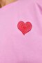 Pink 100% Cotton Front and Back Embossed Printed Oversized/Wide Fit Knit T-Shirt TWOSS23TS00355 - 4