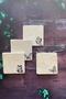 Butterfly Themed Natural Stone Travertine Coasters Set of 4 - 2