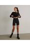 Diving Fabric Gathering Effect High Waist Biker Tights - 2