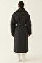 Clairs Regular Fit Shawl Collar Midi Length Black Color Women's Coat - 4