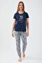 100% Cotton Short Sleeve Women's Pajama Set 8611