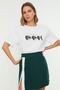 Ekru %100 Pamuk Baskılı Boyfriend Fit Bisiklet Yaka Örme T-Shirt TWOSS20TS0245 - 8