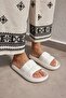 Clarisa White Diamond Pattern Eva Summer Beach-day Platform Slippers - 8