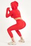 Women's Pushup Pocket Sports Leggings – Red – Rise Leggings - 3
