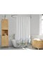 Bathroom Curtain 1X110X200 Single Panel Shower Curtain with Ring Gift Shower Cabin Curtain 2558 - 2