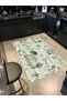Green Beige Hand Drawing Vintage Theme Digital Printing Decorative Woven Base Carpet Mira 1289 - 2