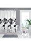 Bathroom Curtain 1x240x200 Single Wing Shower Curtain with Ring Gift 3391