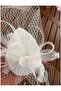 Bridal Cap, Bridal Hat, Wedding Bridal Cap, Voilet Bridal Round Molded Cap Hole Fabric - 6