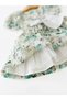 Girl's Low-cut Waist Lined Floral Chiffon Dress - 3