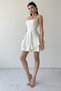 Atlas Fabric Thin Strap Skirt Floor Detail White Evening Dress White Graduation Dress 102 - 9