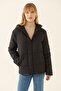 Clairs Regular Fit Stand Collar Short Length Black Color Women's Coat