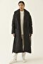 Clairs Regular Fit Shawl Collar Midi Length Black Color Women's Coat - 3