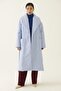 Clairs Regular Fit Shawl Collar Midi Length Lilac Color Women's Coat - 3