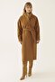 Wender Comfortable Fit High Collar Midi Length Camel Hair Color Women's Coat