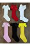 Girl's 6 Pairs of Accessory Bow Cotton Knee-Cuff Socks