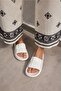 Clarisa White Diamond Pattern Eva Summer Beach-day Platform Slippers - 7