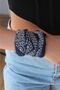 Navy Blue 100% Cotton Unisex Ethnic Patterned Bandana Scarf - Bracelet