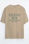 Holiday 1961 Printed Unisex Beige Oversize T-shirt