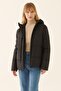 Clairs Regular Fit Stand Collar Short Length Black Color Women's Coat - 4