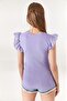 Women's Lilac Sleeve Scalloped Lycra Cotton Blouse BLZ-19002254 - 6