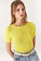 Women's Yellow Collar Openwork Knitwear Blouse BLZ-19002226 - 3