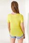 Women's Yellow Collar Openwork Knitwear Blouse BLZ-19002226 - 5
