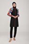 Women's Long Sleeve Zip Kong Black Hijab Swimsuit 1c3t2n8