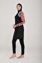 Women's Long Sleeve Zip Kong Black Hijab Swimsuit 1c3t2n8 - 3
