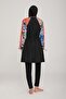Women's Long Sleeve Zip Kong Black Hijab Swimsuit 1c3t2n8 - 4