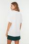 Ekru %100 Pamuk Baskılı Boyfriend Fit Bisiklet Yaka Örme T-Shirt TWOSS20TS0245 - 11
