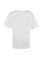 Ekru %100 Pamuk Baskılı Boyfriend Fit Bisiklet Yaka Örme T-Shirt TWOSS20TS0245 - 14