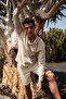 Beige Oversize Fit Textured Hooded Shirt TMNSS23GO00074 - 4