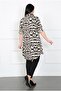 Women's Black Cotton Viscose Patterned Large Size Tunic - 4