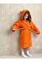 Hooded Children's Bathrobe 100% Cotton Girls' Bathrobe Crab Animal Orange - 4
