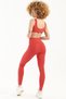 Women's Red High Waist, Stretchable, Firming Sports Leggings Push up Connection Series - 7