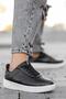 Women's Casual Thick Soled Sneaker Lace-up Black-white Comfortable Lightweight Sports Shoes - 3