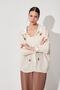 Women's Sea Shell Low Shoulder Stone Color Oversize Shirt - 4