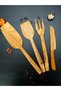 Natural Wood 4 Piece Cutlery Spatula Set 32/28/28/20 cm Olive Wood Handmade