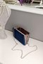 Navy Blue Satin Hand-Handed Chain Evening Dress Women's Bag - 2