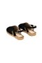 Women's Black Genuine Leather Espadrille - 6