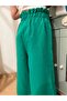 Girl's Wide Leg Linen Trousers with Ruffled Waist Elastic - 4