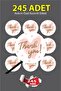 Sticker Thank You Art Sticker Round Cut Heart Sticker