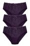 3-Piece Cotton Waist Lace Detailed High Waist Large Size Women's Panties