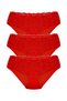 3-Piece Cotton Waist Lace Detailed High Waist Large Size Women's Panties