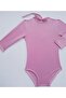 Gymnastics Ballet Training Pink Girls' Swimsuit Capri Sleeve Back Drop