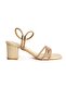 L15 Gold Shiny Stone Summer Heeled Women's Shoes - 3