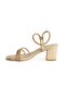 L15 Gold Shiny Stone Summer Heeled Women's Shoes - 5