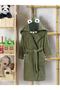Hooded Children's Bathrobe 100% Cotton Girl-Boy Baby Children's Bathrobe Animal Crocodile Green